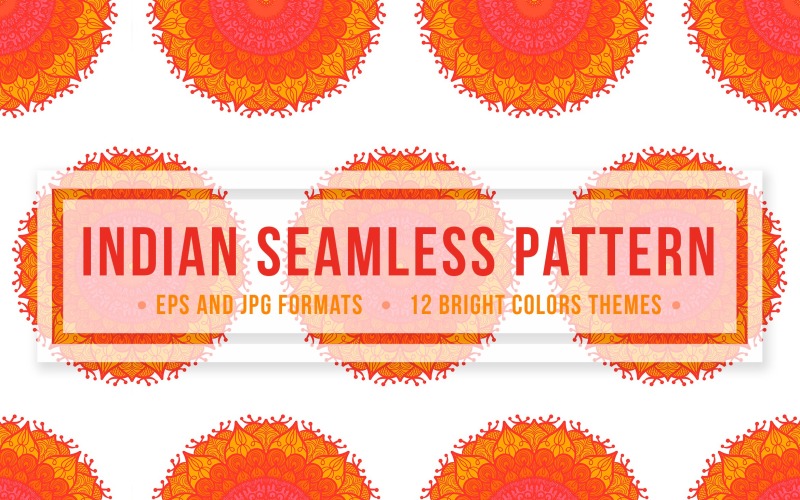 Download Pattern "Indian Seamless Pattern" / Indian Seamless Pattern - Pattern на тему графика vintage,illustration,design,template,retro,fashion,decorative,ornamental,vector,old,floral,boho,texture,fabric,round,art,drawn,tattoo,sun,hand,abstract,ornament,magic,blue,decoration,yoga,flo