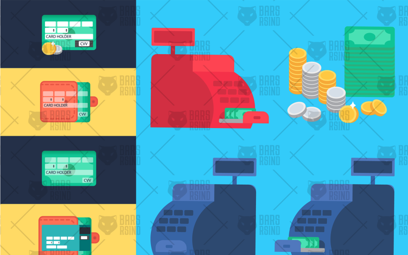 Download Vector "Online Shopping Elements - Vector Image" / Online Shopping Elements - Vector Image - Vector на тему графика card,illustration,design,web,commercial,retail,vector,website,sale,ecommerce,business,shop,technology,finance,e-commerce,product,service,price,money,security,icon,banner,element,success,onlin