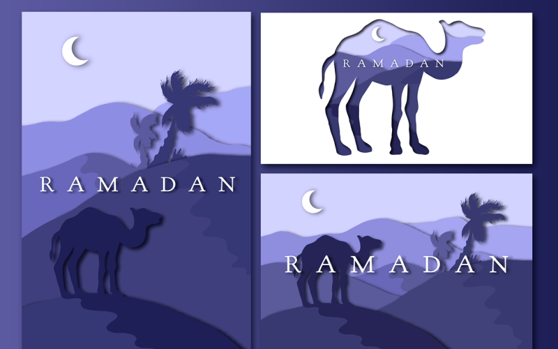 Download Фирменный стиль "3 Ramadan Greetings - Corporate Identity Template" / 3 Ramadan Greetings - Corporate Identity Template - Фирменный стиль на тему графика illustration,summer,vector,tropical,palm,moon,sand,3d,religious,background,outdoor,effect,icon,silhouette,landscape,night,paper,shadow,hill,animal,arabic,arabesque,ramadan,mubarak,arab,cresce