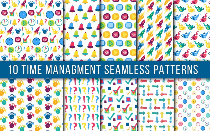Download Pattern "Time Mamagment Seamless Set Pattern" / Time Mamagment Seamless Set Pattern - Pattern на тему графика modern,hand-drawn,illustration,design,sign,classic,coffee,decorative,vector,texture,fabric,round,art,color,fresh,abstract,travel,music,yellow,flat,creative,management,cafe,green,blue,technolo