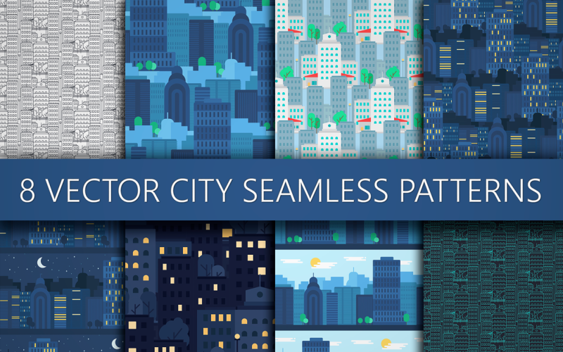 Download Pattern "City Set Pattern" / City Set Pattern - Pattern на тему графика modern,design,template,country,vector,travel,ornament,business,shop,tree,city,town,architecture,building,construction,industry,environment,urban,house,background,home,outdoor,print,banner,lan