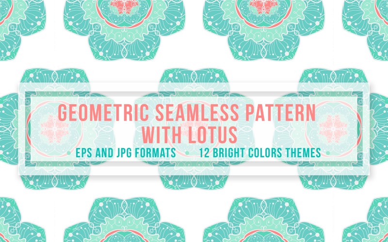 Download Pattern "Geometric Seamless (Lotus) Pattern" / Geometric Seamless (Lotus) Pattern - Pattern на тему графика vintage,illustration,design,template,fashion,decorative,ornamental,beautiful,nature,vector,floral,texture,fabric,art,drawn,hand,abstract,style,ornament,decoration,yoga,flower,background,white