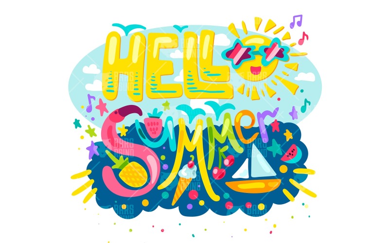 Download Фирменный стиль "Hello Tropical Summer - Corporate Identity Template" / Hello Tropical Summer - Corporate Identity Template - Фирменный стиль на тему графика calligraphy,lettering,fun,card,typography,vintage,illustration,label,poster,design,template,sign,retro,quote,greeting,beautiful,party,summer,vector,text,art,sale,happy,beach,tropical,sun,holi