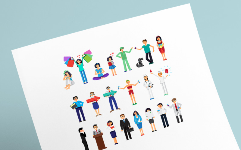 Download Фирменный стиль "People Pack - Corporate Identity Template" / People Pack - Corporate Identity Template - Фирменный стиль на тему графика sport,volunteer,yoga,workout,work,men,women,people,nurse,success,person,successful,worker,profession,pet,occupation,workload,scientist,suit,specialist