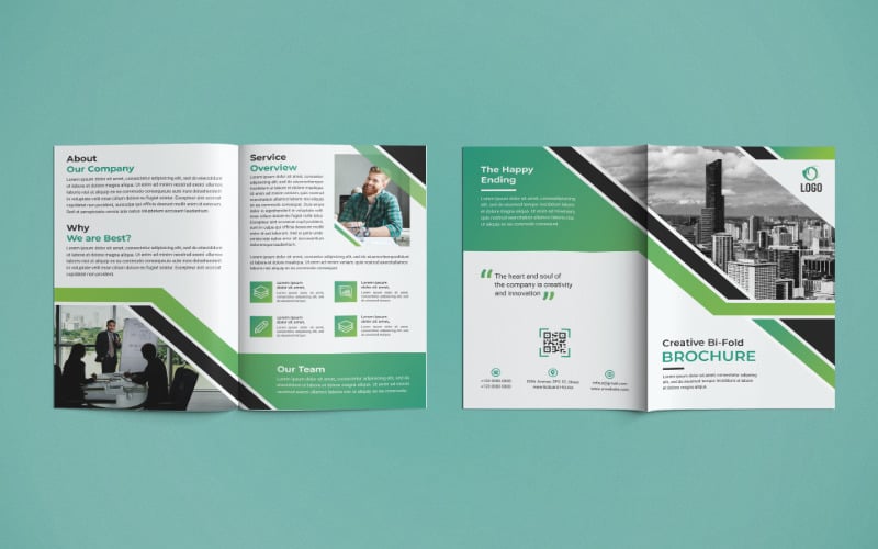 Conception de Brochure Business Bi Fold - Modèle d'identité d'entreprise