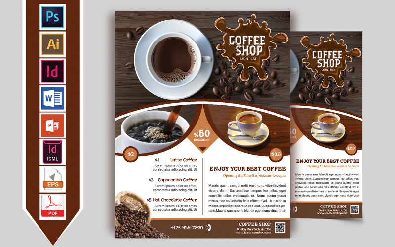 Coffee Shop Flyer Vol-01 - Kurumsal Kimlik Şablonu