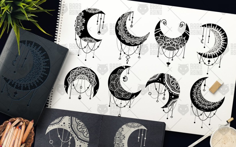 Download Mandalas Crescent Moon Clipart Set Corporate Identity Template Free Download Download Mandalas Crescent Moon Clipart Set Corporate Identity Template