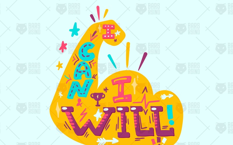 Download Фирменный стиль "Super Slogan - I can I will - Corporate Identity Template" / Super Slogan - I can I will - Corporate Identity Template - Фирменный стиль на тему графика calligraphy,typography,illustration,label,poster,t-shirt,sign,retro,quote,vector,text,sport,motivational,strong,flat,health,fitness,gym,lifestyle,exercise,workout,work,print,banner,letter,ins