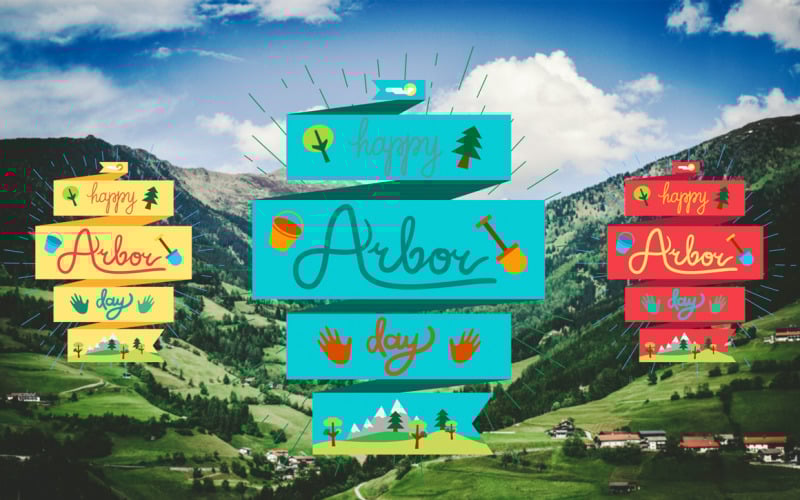 Download Фирменный стиль "Arbor Day Ribbon - Corporate Identity Template" / Arbor Day Ribbon - Corporate Identity Template - Фирменный стиль на тему графика lettering,card,typography,greeting,nature,vector,organic,text,flyer,spring,green,tree,environmental,earth,planet,season,agriculture,eco,environment,forest,background,outdoor,icon,growth,banne