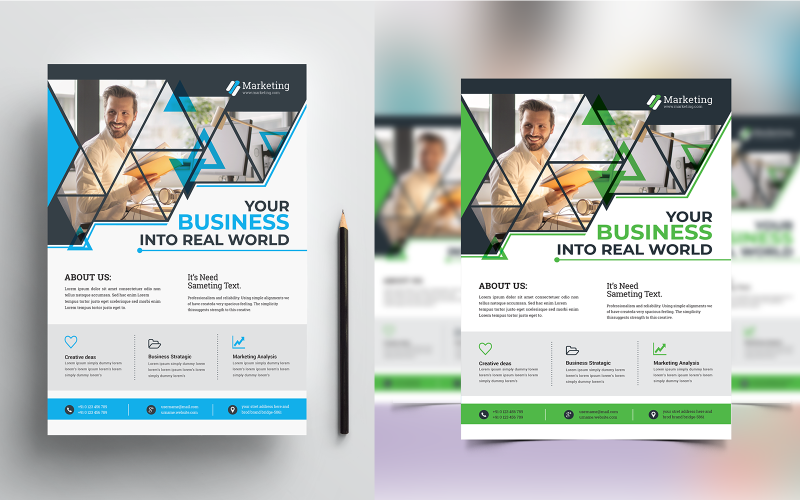 Download Фирменный стиль "Blue Color Business Flyer - Corporate Identity Template" / Blue Color Business Flyer - Corporate Identity Template - Фирменный стиль на тему графика agency,branding,business,clean,company,corporate,creative,design,digital,elegant,flyer,global,ideas,layout,layouts,marketing,modern,multipurpose,promotion,simple