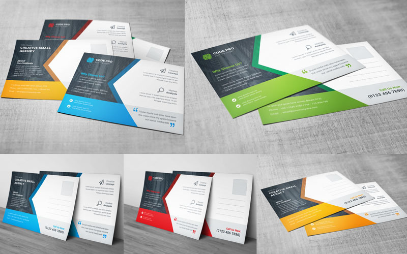 Download Фирменный стиль "Blue Color Postcard Card - Corporate Identity Template" / Blue Color Postcard Card - Corporate Identity Template - Фирменный стиль на тему графика corporate,postcard,template,card,bundle,business,flyer,event,ticket,trifold,creative,web,hi-quality,studio
