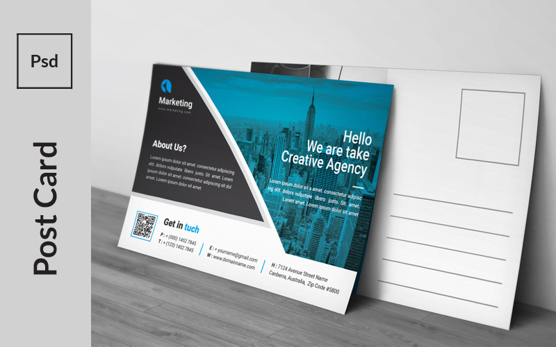 Download Фирменный стиль "Creative Visual Art Postcard - Corporate Identity Template" / Creative Visual Art Postcard - Corporate Identity Template - Фирменный стиль на тему графика ad,advert,advertisement,bundle,business,card,clean,colorful,colors,concept,conceptual,corporate,design,double,sided,flexible,light,mailer,media,multipurpose