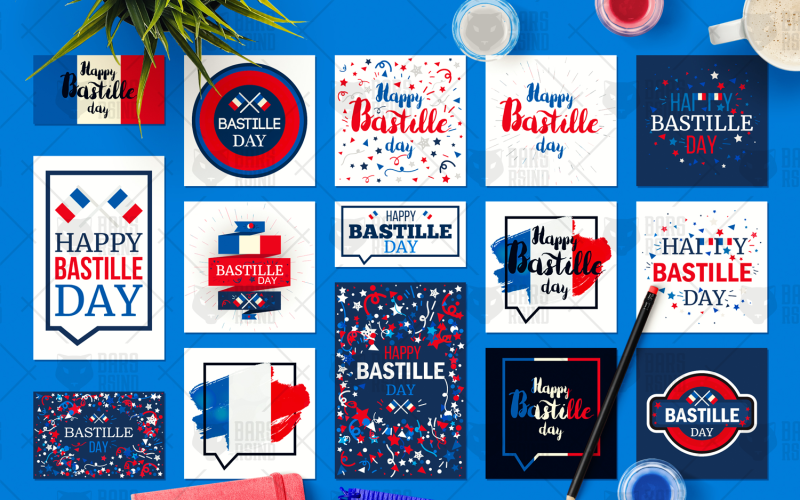 Download Фирменный стиль "Happy Bastille Day - Corporate Identity Template" / Happy Bastille Day - Corporate Identity Template - Фирменный стиль на тему графика card,typography,label,poster,design,template,greeting,postcard,vector,french,text,happy,flyer,holiday,festival,badge,blue,event,background,red,white,grunge,banner,celebrate,flag,celebration,f