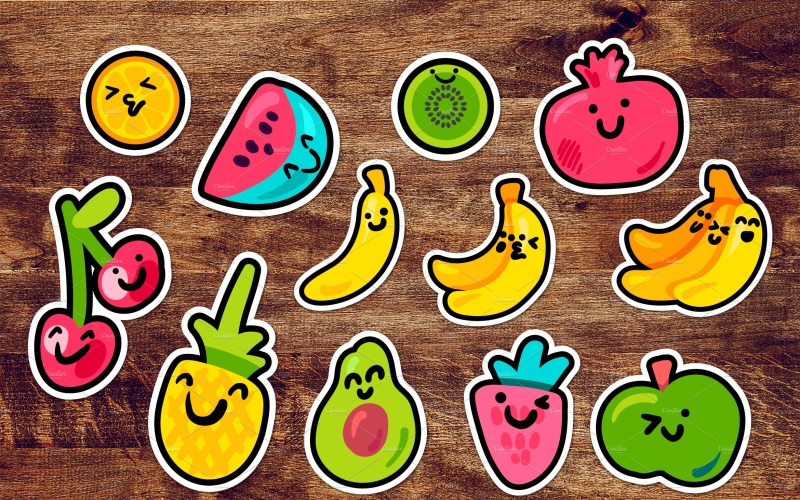 Download Фирменный стиль "Happy Fruits Patches Set - Corporate Identity Template" / Happy Fruits Patches Set - Corporate Identity Template - Фирменный стиль на тему графика logo,hand-drawn,illustration,design,cute,sweet,food,vector,artistic,natural,organic,art,color,clipart,happy,tropical,fresh,flat,orange,healthy,eco,fruits,plants,graphic,apple,nutrition,icon,d