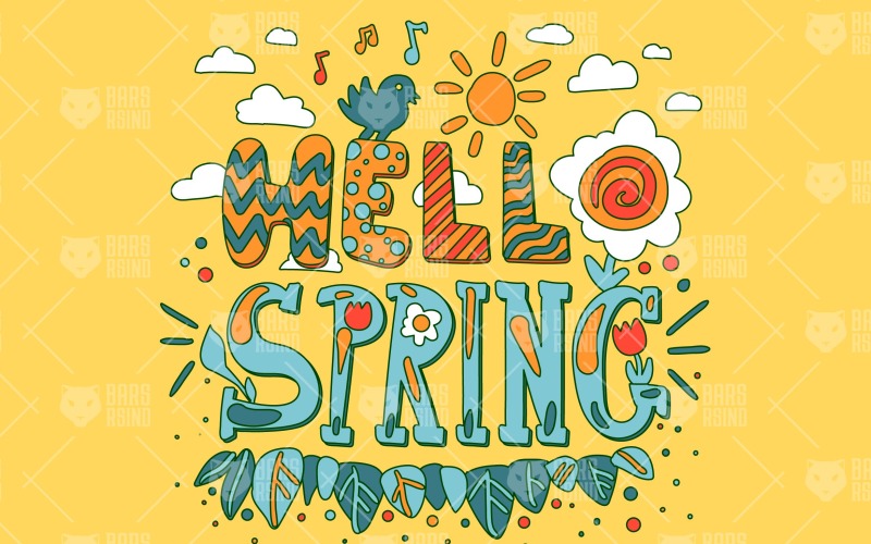 Download Фирменный стиль "Hello Spring Composition - Corporate Identity Template" / Hello Spring Composition - Corporate Identity Template - Фирменный стиль на тему графика calligraphy,lettering,card,typography,vintage,illustration,label,poster,design,template,sign,retro,quote,greeting,decorative,beautiful,nature,vector,floral,text,art,sale,clipart,happy,sun,abs