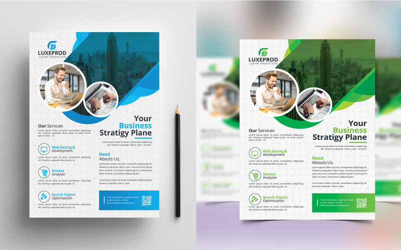 Download Фирменный стиль "Blue Color Business Flyer - Corporate Identity Template" / Blue Color Business Flyer - Corporate Identity Template - Фирменный стиль на тему графика agency,branding,business,clean,company,corporate,creative,design,digital,elegant,flyer,global,ideas,layout,layouts,marketing,modern,multipurpose,promotion,simple