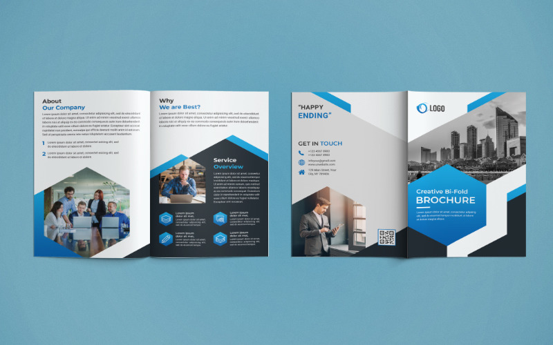 Conception de Brochure Business Bi Fold - Modèle d'identité d'entreprise