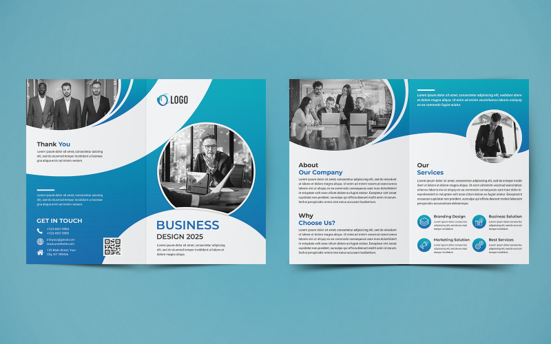 Business Bifold Brochure Design Corporate Identity Template
