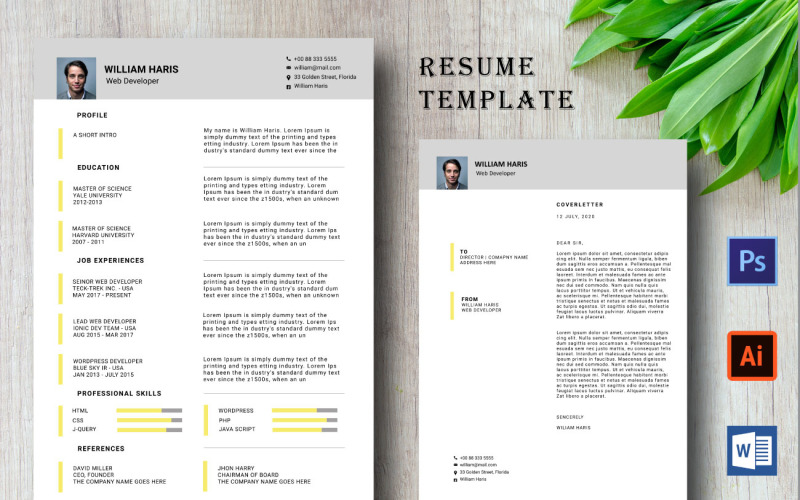 Download Резюме "Classic CV Resume Template" / Classic CV Resume Template - Резюме на тему графика a4,clean,cv,resume,classic,creative,curriculum,vitae,template,design,employment,templete,job,letter,minimalist,modern,photoshop,editable,coverletter