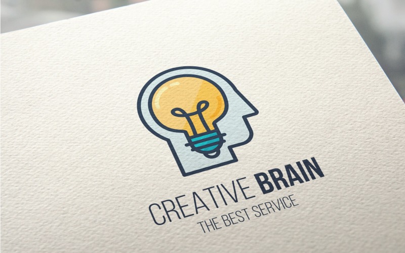 Download Шаблон логотипа "Creative Brain Logo Template" / Creative Brain Logo Template - Шаблон логотипа на тему графика logo,illustration,design,sign,web,vector,thin,brand,art,color,badge,yellow,flat,creative,management,health,business,technology,marketing,light,energy,power,education,tech,background,white,sci
