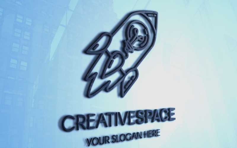 Download Шаблон логотипа "Creative Idea With Rocket Logo Template" / Creative Idea With Rocket Logo Template - Шаблон логотипа на тему графика branding,typography,logo,illustration,label,template,vector,brand,logotype,text,art,clipart,travel,company,badge,creative,business,technology,light,energy,startup,tech,white,science,icon,spee