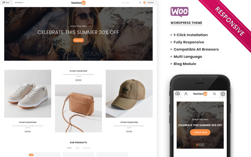 Fashiongo - módní obchod s motivem WooCommerce