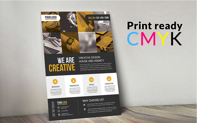 Download Фирменный стиль "Flyer Design - Corporate Identity Template" / Flyer Design - Corporate Identity Template - Фирменный стиль на тему графика corporate,flyer,design,graphic,modern,unique,blue,business,professional,print,ready,simple