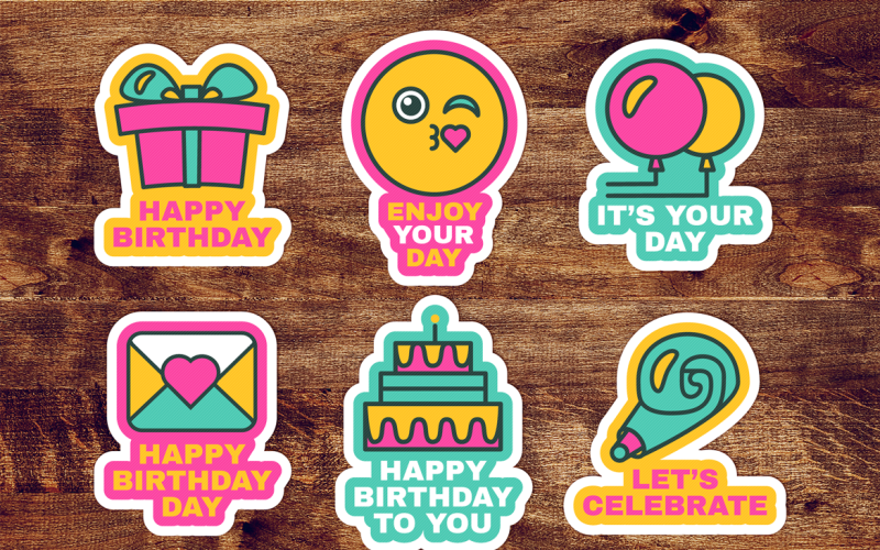 Download Фирменный стиль "Happy Birthday Labels Set - Corporate Identity Template" / Happy Birthday Labels Set - Corporate Identity Template - Фирменный стиль на тему графика fun,invitation,invite,card,modern,typography,vintage,illustration,label,poster,design,sign,retro,cute,sweet,greeting,food,packaging,fashion,special,decorative,beautiful,typographic,trendy,par