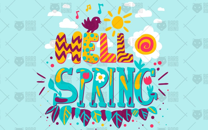 Download Фирменный стиль "Hello Spring Banner - Corporate Identity Template" / Hello Spring Banner - Corporate Identity Template - Фирменный стиль на тему графика calligraphy,lettering,card,typography,vintage,illustration,label,poster,design,template,sign,retro,quote,greeting,decorative,beautiful,nature,vector,floral,text,art,happy,sun,abstract,spring,