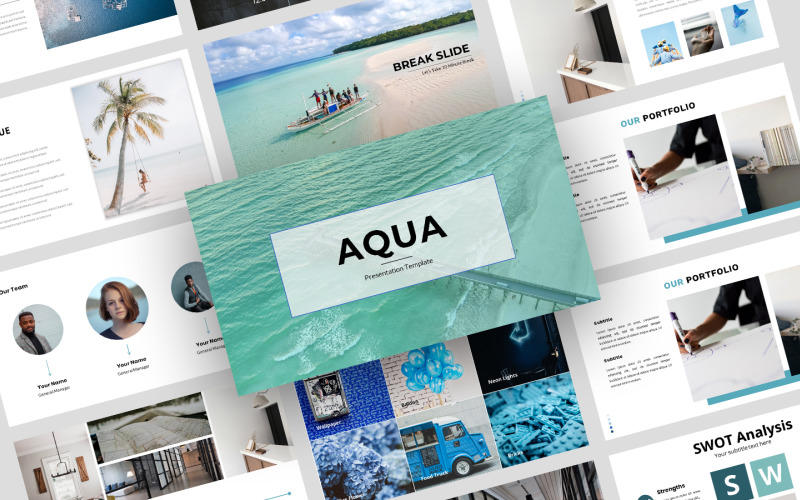 AQUA – Business PowerPoint-Vorlage
