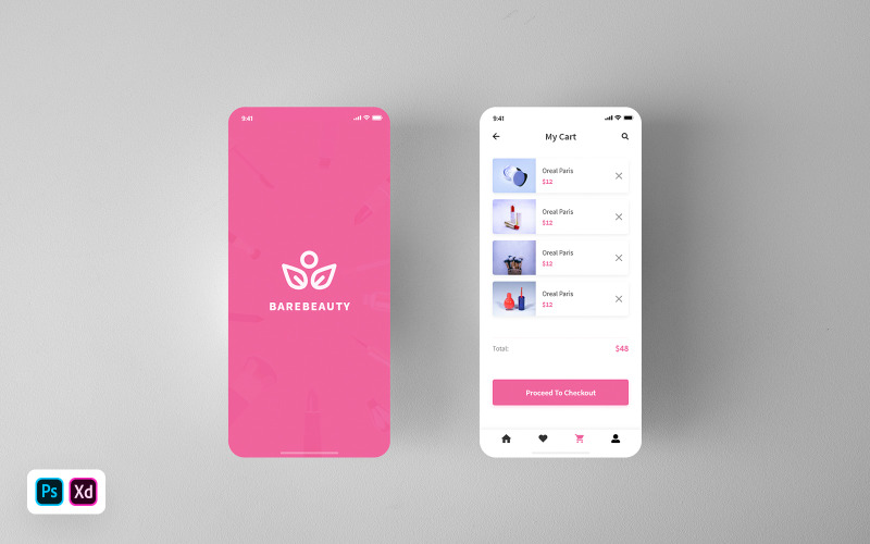 Download UI элементы "BAREBEAUTY–Beauty & Cosmetics Mobile App UI Elements" / BAREBEAUTY–Beauty & Cosmetics Mobile App UI Elements - UI элементы на тему графика barebeauty,cosmetics,mobile,app,ui,kit,elements,design,ux,ui/ux,apps,application,ios,android,phone,beauty,girl,model,salon,makeup