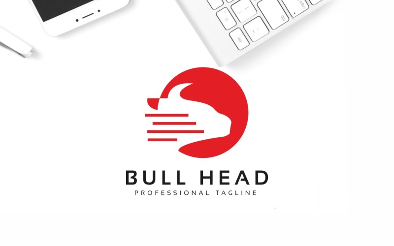 Download Шаблон логотипа "Bull Head Logo Template" / Bull Head Logo Template - Шаблон логотипа на тему графика animal,animals,bad,bull,clean,fast,horns,logo,modern,power,powerpoint,professional,red,strength,strong