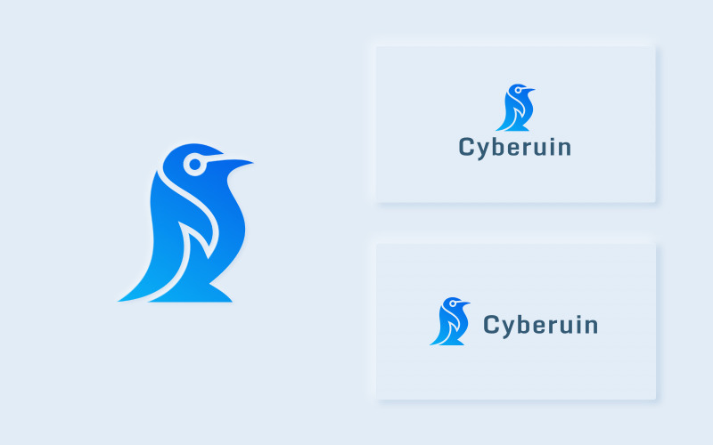 Cyberuin - Moderne Pinguin-Logo-Vorlage