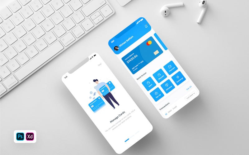 Financen - Mobile Banking App UI Elements