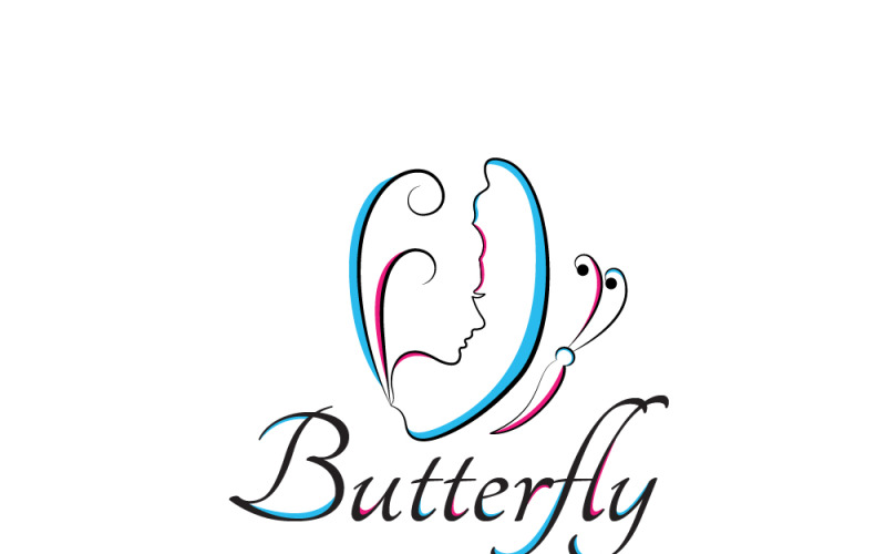 Modèle de logo papillon