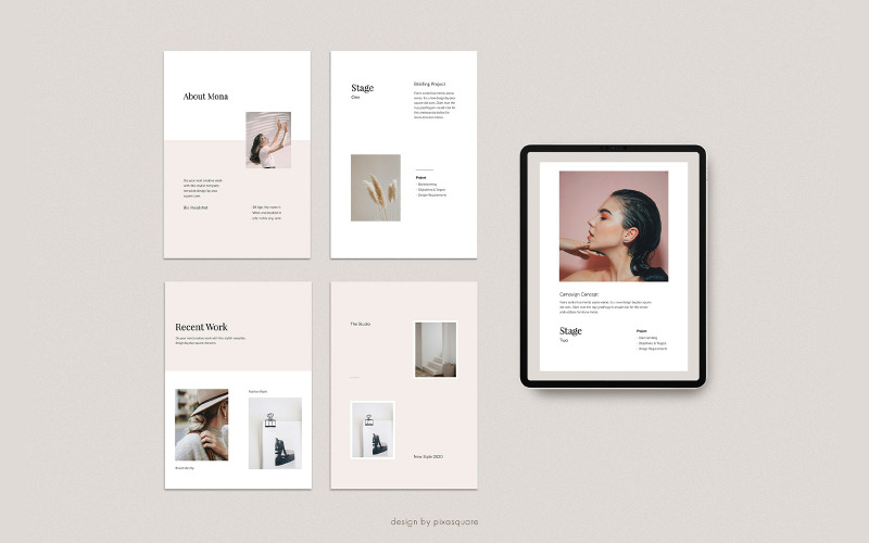 MONA - A4 Vertical Media Kit PowerPoint-mall