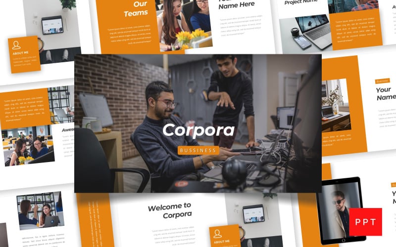 Corpora - İş PowerPoint şablonu