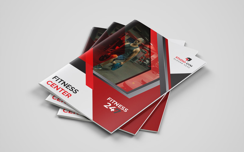 Download Фирменный стиль "Fitness Center Bifold Brochure Design. - Corporate Identity Template" / Fitness Center Bifold Brochure Design. - Corporate Identity Template - Фирменный стиль на тему графика magazine,catalog,corporation,folder,leaflet,profile,advertise,agency,booklet,report,annual,promotion,branding,flyer,bi,fold,brochure,marketing,print,advertising