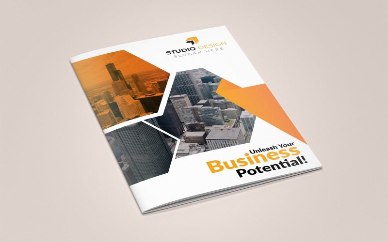 Metalgear Bifold broschyrdesign - mall för företagsidentitet