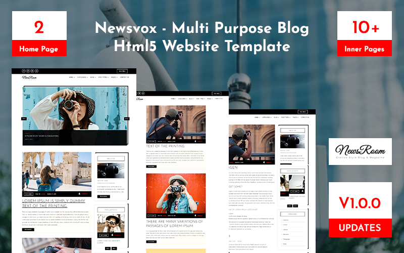 Newsvox - Многоцелевой шаблон веб-сайта блога Html5