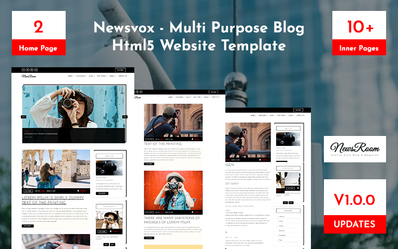 Newsvox - Modelo de site HTML5 de blog multifuncional