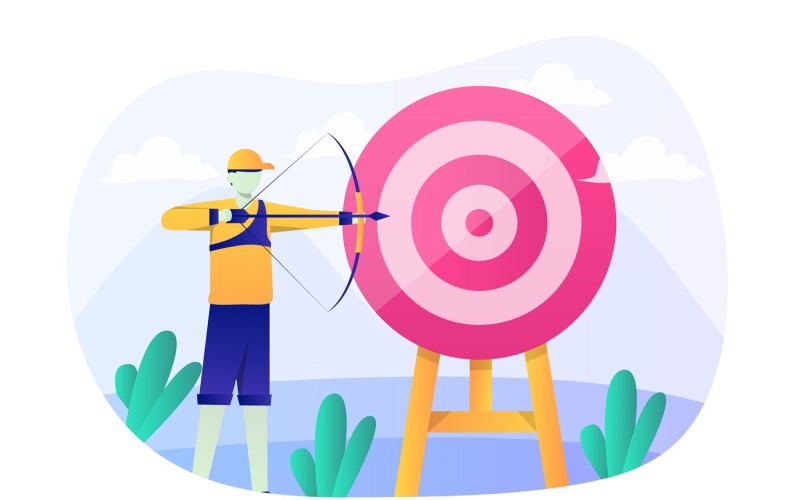 Archery Flat Illustration - Vector Image