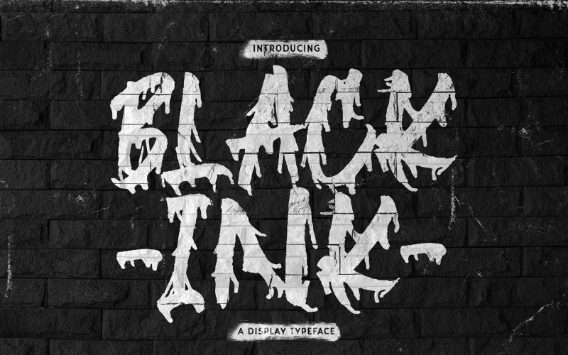 Download Шрифт "Blackink - Street Brush Display Font" / Blackink - Street Brush Display Font - Шрифт на тему графика display,decorative,authentic,halloween,natural,handlettering,calligraphy,handbrush,handdrawn,graffiti,splash,dingbats,horror,brush,street