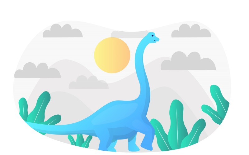Download Vector "Brachiosaurus Flat Illustration - Vector Image" / Brachiosaurus Flat Illustration - Vector Image - Vector на тему графика illustration,vector,flat,dinosaur,animal,monster,wild,dinosaurs,jurassic,ancient,prehistoric,reptile,creature,wildlife,history