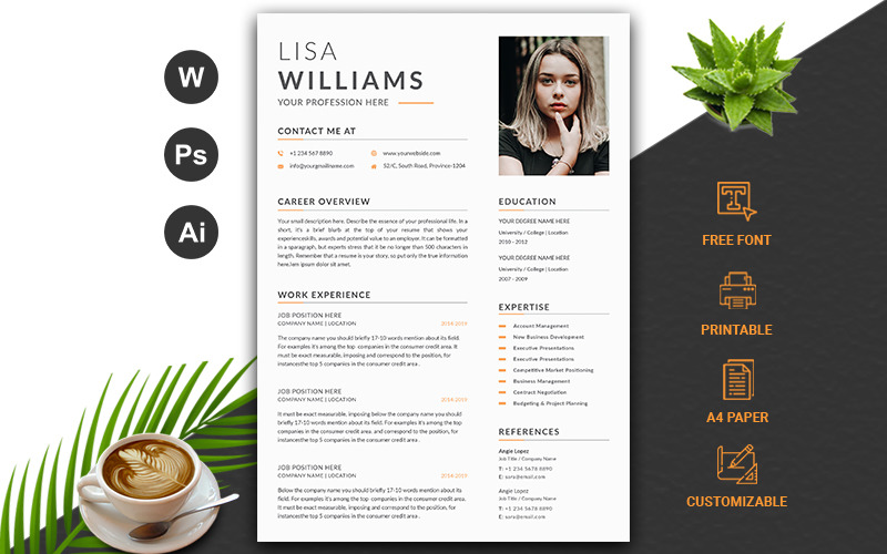 Download Резюме "Clean / cv Resume Template" / Clean / cv Resume Template - Резюме на тему графика cv,rsume,template,layered,modern,minimal,letter,printable,lawyer,profational,creative,eaditable,word,indesign,cvdesign,docx,jobecv,elegent,portfolio,photoshop