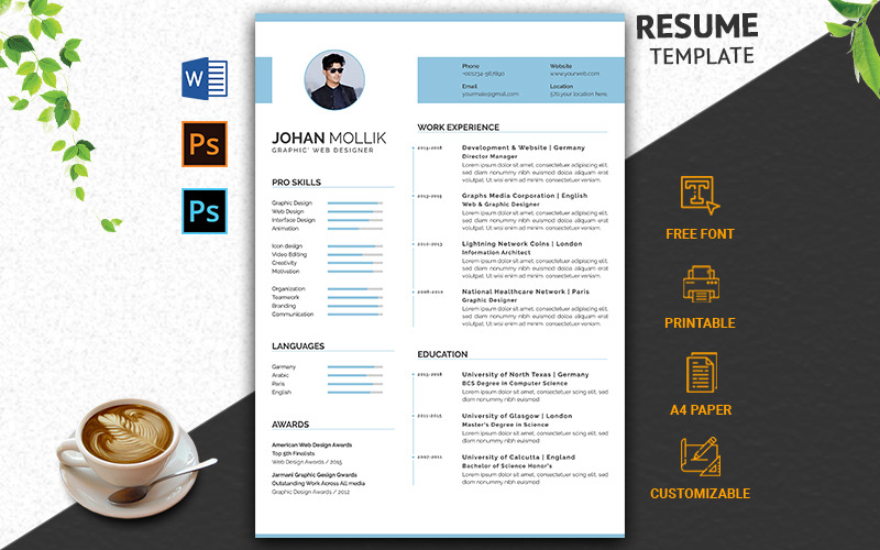 Creative & CV Resume Template #107048 - TemplateMonster