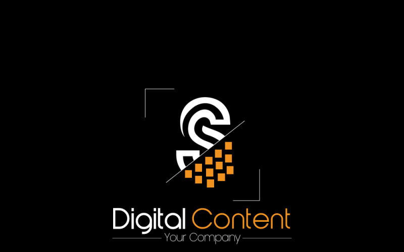 Download Шаблон логотипа "Digital Content Logo Template" / Digital Content Logo Template - Шаблон логотипа на тему графика logo,black,white,orange,abstract,minimalist,creative,professional,trend,latest,cheap,combination,brand,typography,vector,cmyk,rgb,graphic,free,font