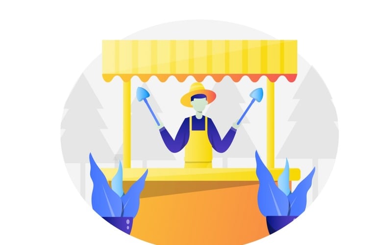 Download Vector "Farmer Flat Illustration - Vector Image" / Farmer Flat Illustration - Vector Image - Vector на тему графика illustration,flat,agriculture,farming,farm,field,plant,agricultural,nature,crop,farmer,harvest,organic,landscape,gardening