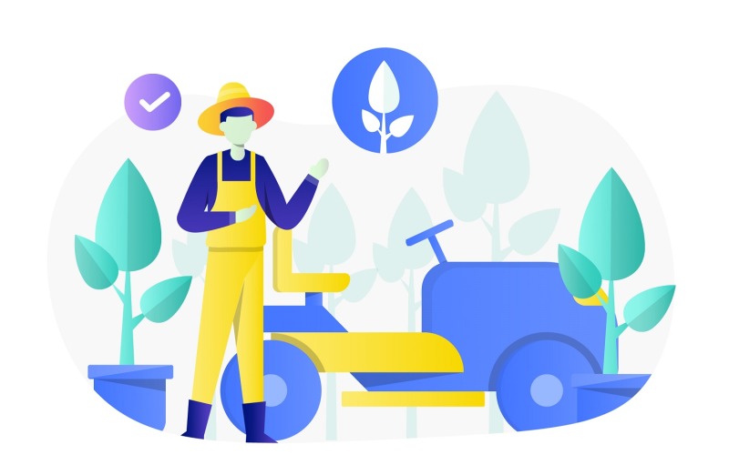 Download Vector "Farming Flat Illustration - Vector Image" / Farming Flat Illustration - Vector Image - Vector на тему графика illustration,flat,agriculture,farming,farm,field,plant,agricultural,nature,crop,farmer,harvest,organic,landscape,gardening