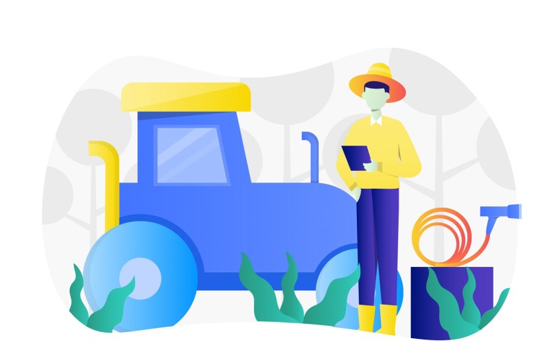 Download Vector "Farming Illustration - Vector Image" / Farming Illustration - Vector Image - Vector на тему графика illustration,flat,agriculture,farming,farm,field,plant,agricultural,nature,crop,farmer,harvest,organic,landscape,gardening